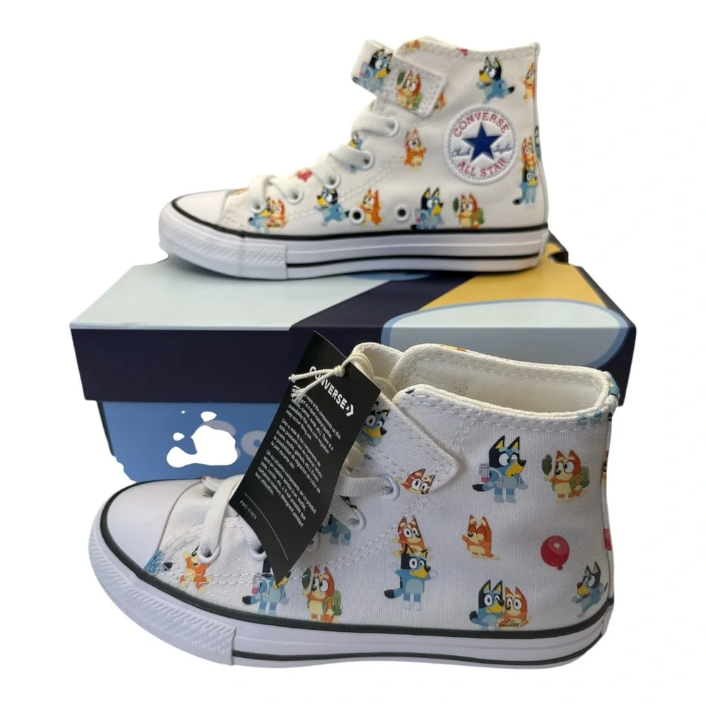 Converse‎ Chuck Taylor All Star 1V Kids Boy Lace-Up Bluey Print Sneakers, Size 1